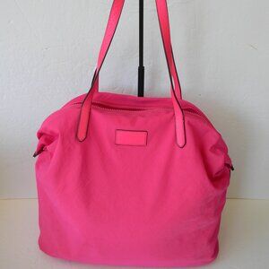 Rebecca Minkoff Washed Nylon LARGE CONVERTIBLE TOTE PINK LEATHER TRIM